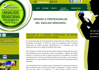 Programación Página web para el Congreso Internacional de Análisis Sensorial