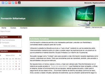 Plataforma de enseñanza online Moodle Ibiltarinekya