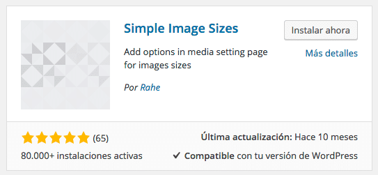 Simple Image Sizes