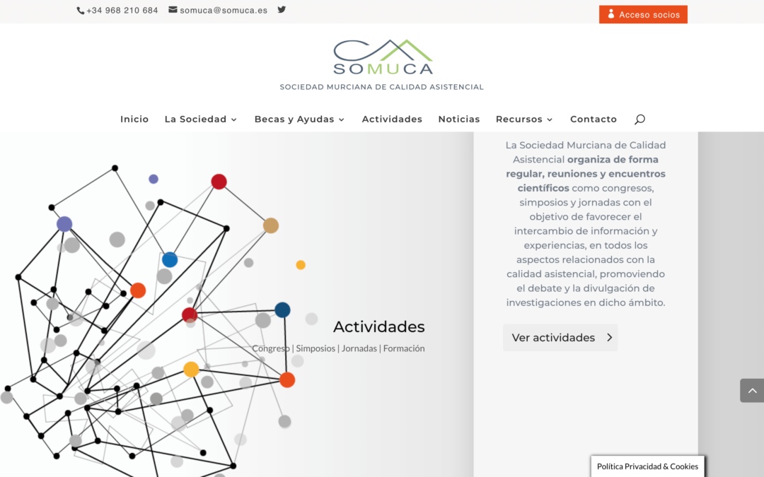 Página web WordPress Sociedad Murciana de Calidad Asistencial (SOMUCA)