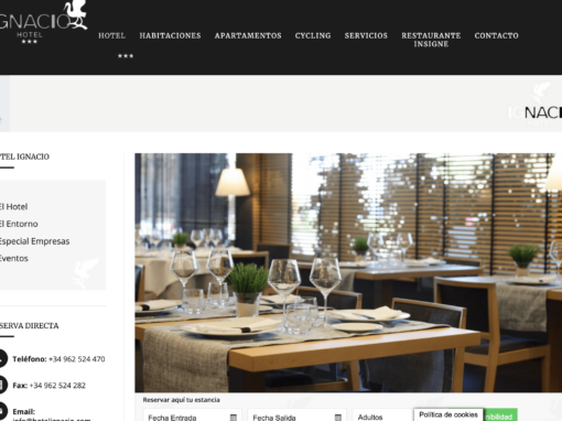 Página web con sistema de reservas del Hotel Ignacio
